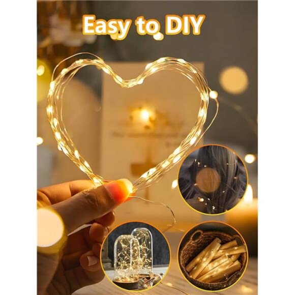 Battery operated fairy lights 33ft 100 LED twinkle string lights indoor outdoor - Picture 6 of 7